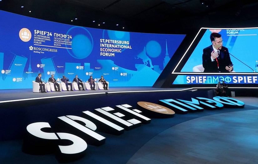 Một sự kiện tại Diễn đ&agrave;n 555Win login đăng nhập quốc tế St. Petersburg (SPIEF), Nga. Ảnh: TASS