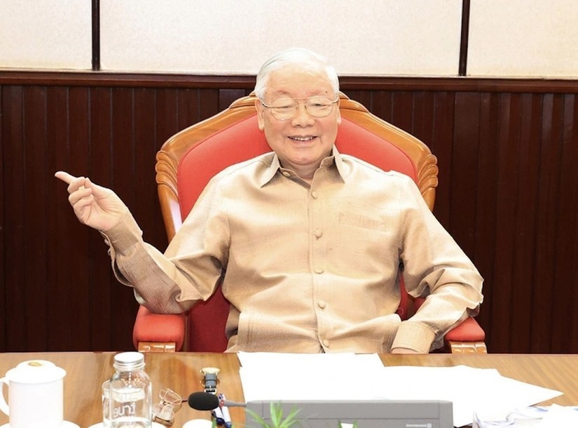 Tổng B&iacute; thư Nguyễn Ph&uacute; Trọng chủ tr&igrave; cuộc họp. Ảnh: TTXVN
