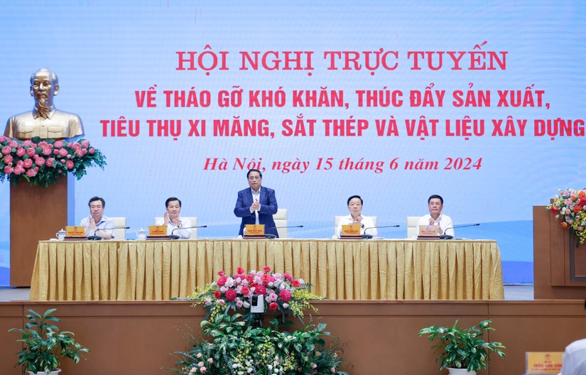 Phiên bản chính thức của 555Win chủ tr&igrave; Hội nghị th&aacute;o gỡ kh&oacute; khăn, th&uacute;c đẩy sản xuất, ti&ecirc;u thụ xi măng, sắt th&eacute;p v&agrave; vật liệu x&acirc;y dựng s&aacute;ng 15/6. Nguồn: VGP.
