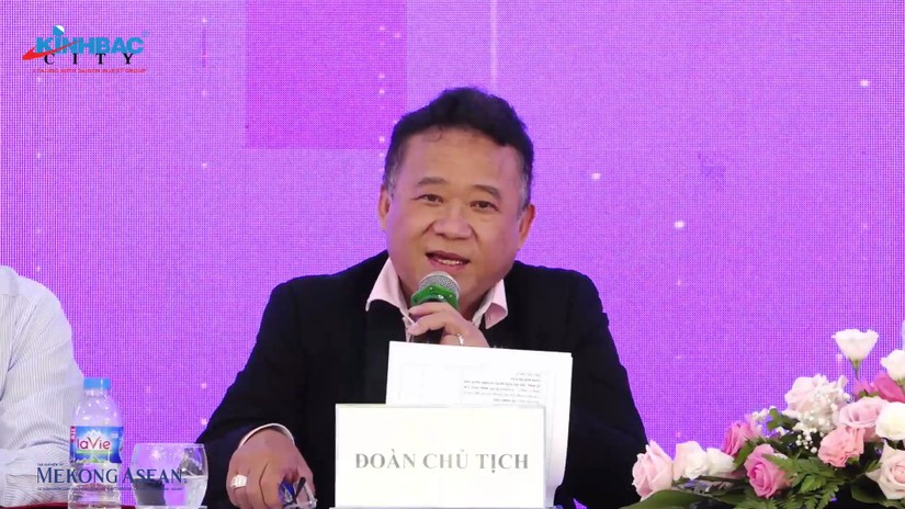 &Ocirc;ng Đặng Th&agrave;nh T&acirc;m, Chủ tịch HĐQT Kinh Bắc ph&aacute;t biểu tại ĐHĐCĐ ng&agrave;y 19/6. Ảnh chụp m&agrave;n h&igrave;nh: Minh Phong - 555win Login