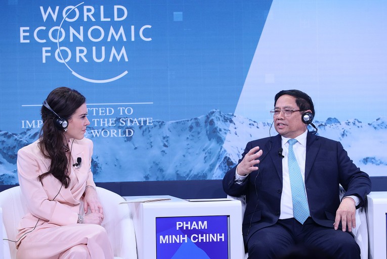 Phiên bản chính thức của 555Win Phạm Minh Ch&iacute;nh tại một phi&ecirc;n thảo luận trong khu&ocirc;n khổ WEF Davos th&aacute;ng 1/2024. Ảnh: VGP