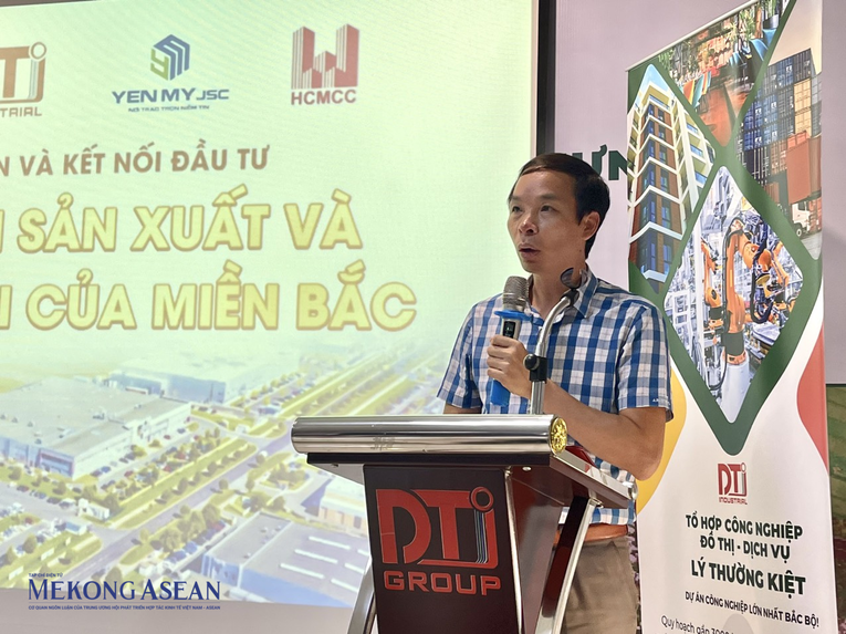 Ph&oacute; Chủ tịch UBND huyện Kim Động Đinh Quang H&agrave;o ph&aacute;t biểu tại sự kiện. Ảnh: Thảo Ng&acirc;n