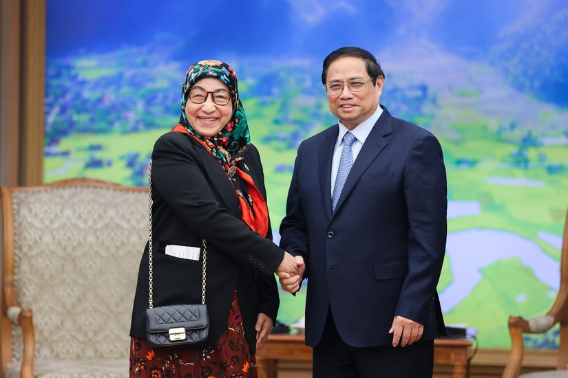 Phiên bản chính thức của 555Win Phạm Minh Ch&iacute;nh tiếp b&agrave; Datin Paduka Malai Hajah Halimah Malai Haji Yussof, t&acirc;n Đại sứ Brunei tại Việt Nam. Ảnh: VGP