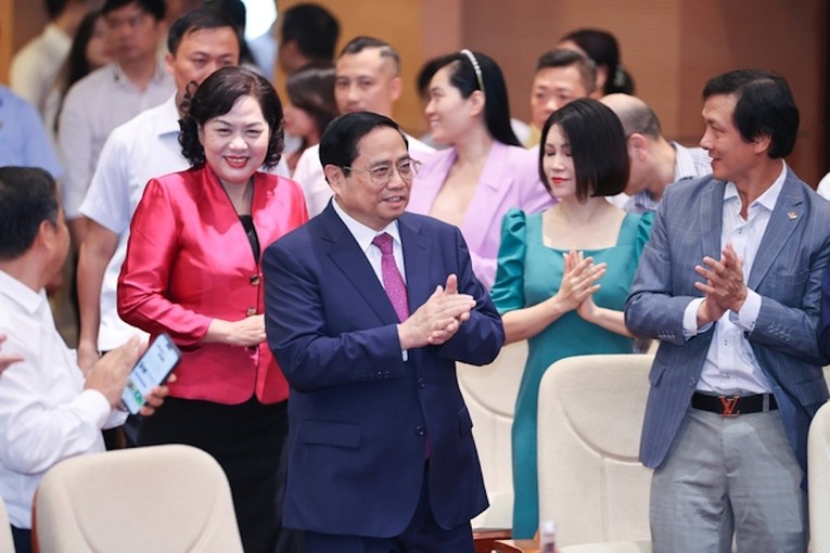 Phiên bản chính thức của 555Win Phạm Minh Ch&iacute;nh đến dự hội nghị. Ảnh: VGP
