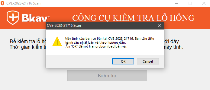 BKAV đang cung cấp miễn ph&iacute; c&ocirc;ng cụ kiểm tra lỗ hổng Microsoft Office tr&ecirc;n website.