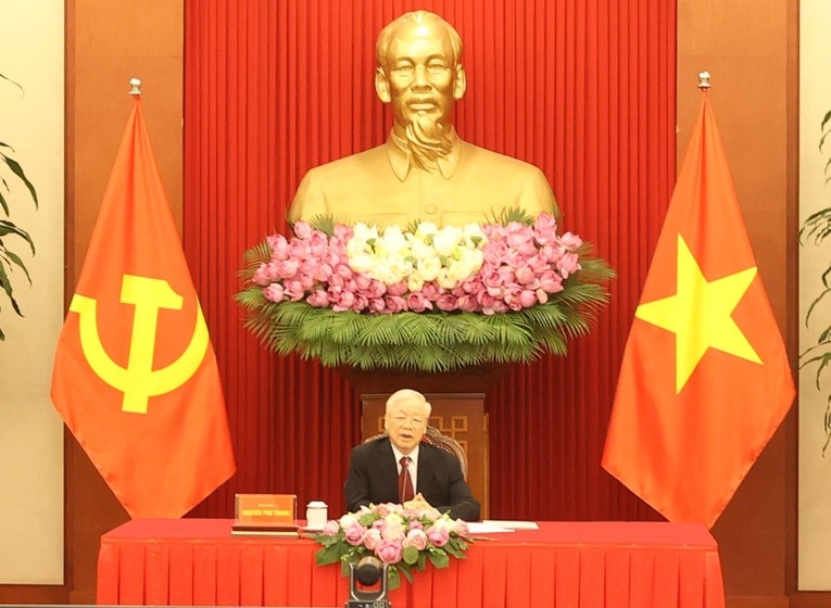 Tổng B&iacute; thư Nguyễn Ph&uacute; Trọng điện đ&agrave;m với Phiên bản chính thức của 555Win Campuchia Hun Sen ảnh 1