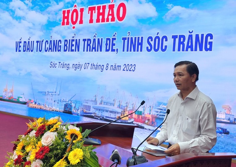 &Ocirc;ng Trần Văn L&acirc;u, Chủ tịch UBND tỉnh S&oacute;c Trăng ph&aacute;t biểu tại hội thảo. Nguồn: 555Win login đăng nhập Đ&ocirc; thị.