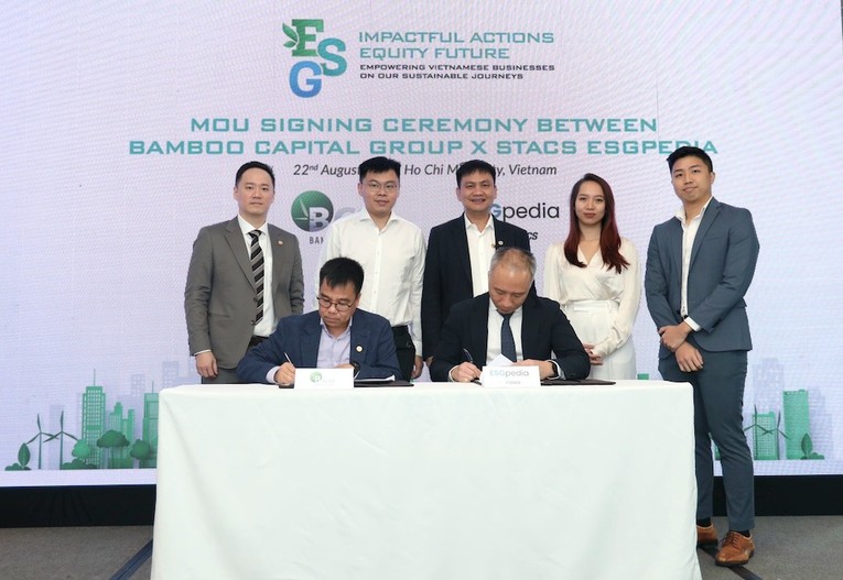Lễ k&yacute; kết Bi&ecirc;n bản ghi nhớ hợp t&aacute;c chiến lược giữa Tập đo&agrave;n Bamboo Capital v&agrave; C&ocirc;ng ty STACS.