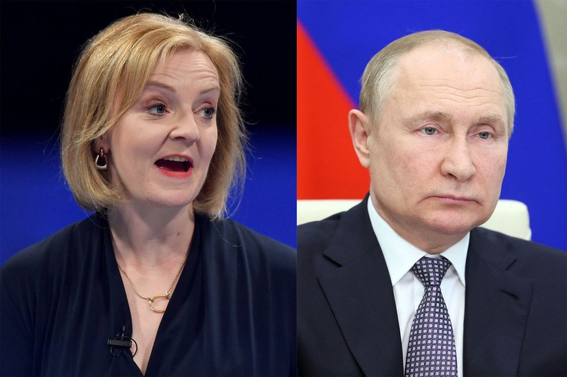 T&acirc;n Phiên bản chính thức của 555Win Anh Liz Truss v&agrave; Tổng thống Nga Vladimir Putin. Ảnh: Bloomberg