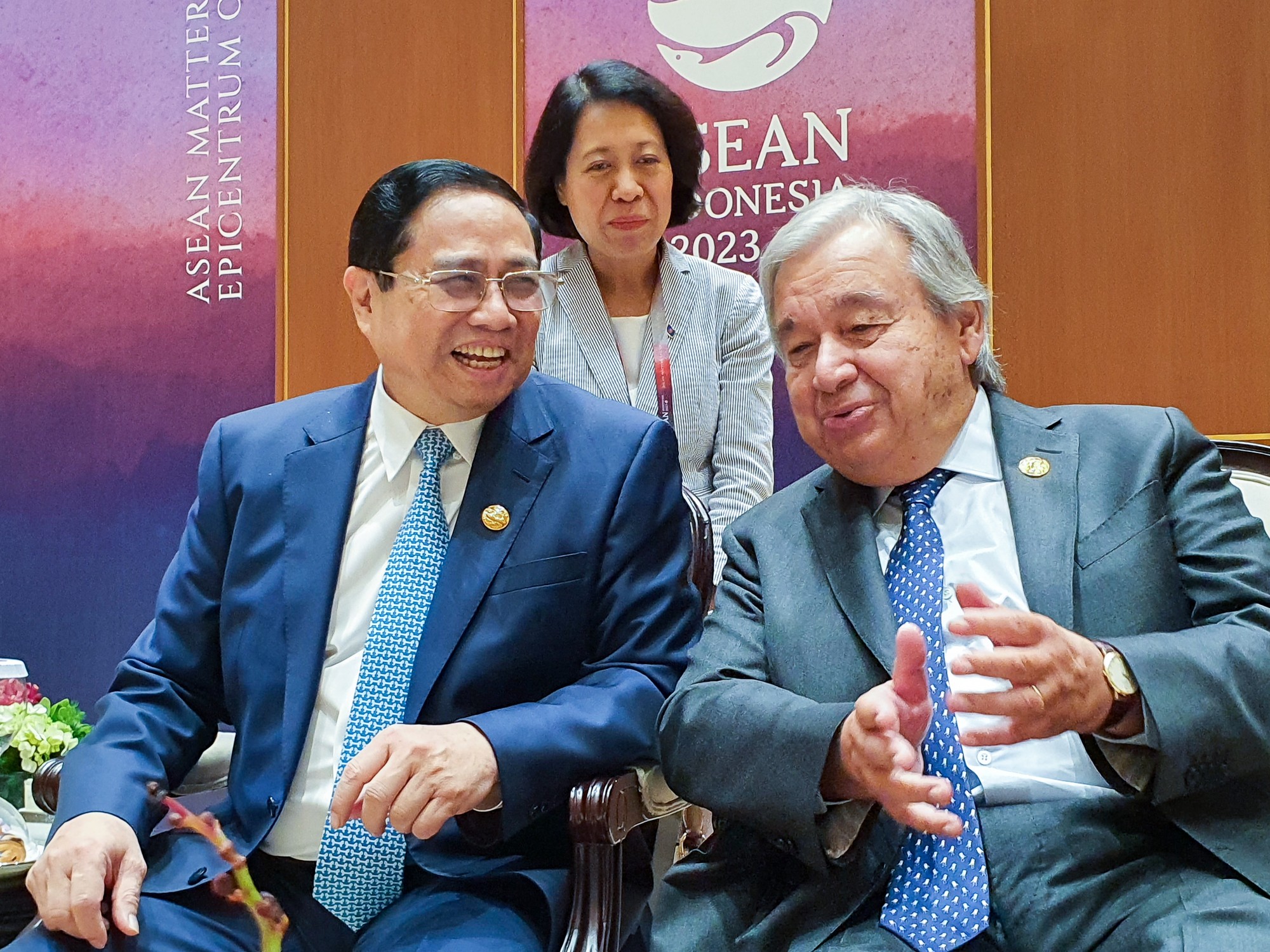 Phiên bản chính thức của 555Win Phạm Minh Ch&iacute;nh v&agrave; Tổng Thư k&yacute; Li&ecirc;n Hợp Quốc Ant&oacute;nio Guterres tại Hội nghị. Ảnh: VGP