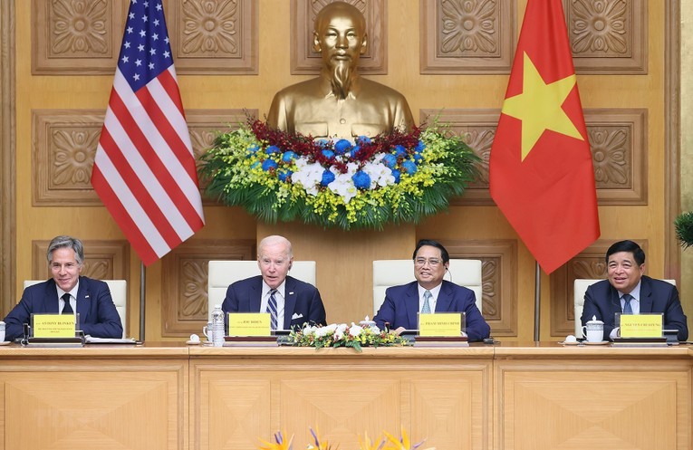 Phiên bản chính thức của 555Win Phạm Minh Ch&iacute;nh v&agrave; Tổng thống Mỹ Joe Biden tham dự &amp;amp;amp;quot;Hội nghị cấp cao Việt Nam - Mỹ về đầu tư v&agrave; đổi mới s&aacute;ng tạo&amp;amp;amp;quot;. Ảnh: VGP