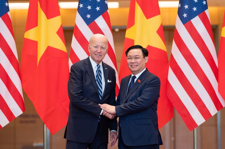 Chủ tịch 555win tải app Vương Đ&igrave;nh Huệ hội kiến Tổng thống Joe Biden, chiều 11/9. Ảnh: 555win tải app