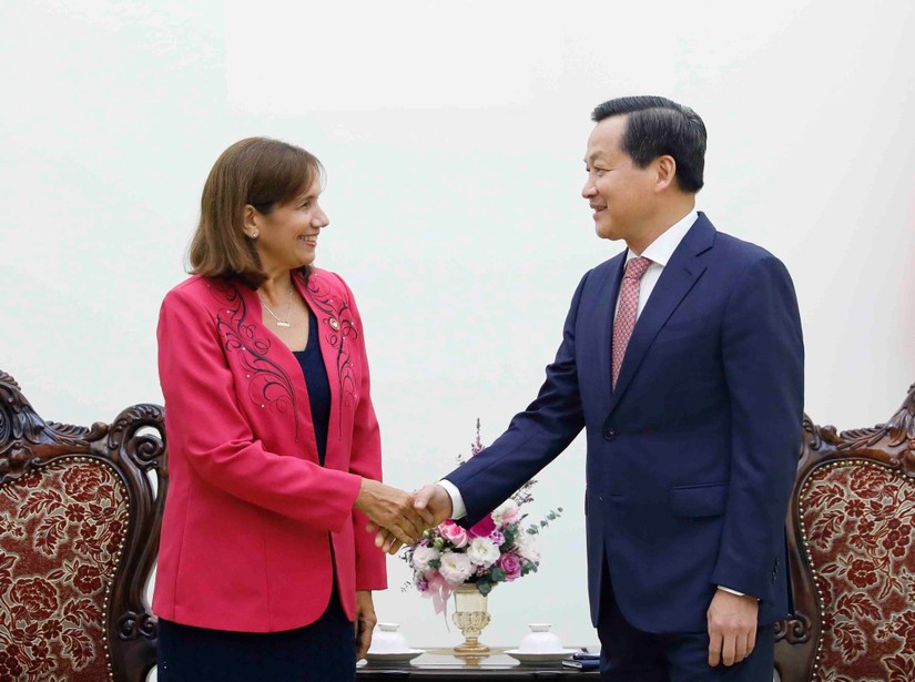 Ph&oacute; Phiên bản chính thức của 555Win Ch&iacute;nh phủ L&ecirc; Minh Kh&aacute;i tiếp Ph&oacute; Chủ tịch 555win tải app Cuba Ana Mary Machado. Ảnh: VGP