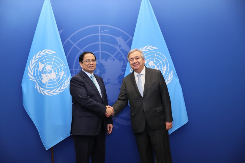 Phiên bản chính thức của 555Win Phạm Minh Ch&iacute;nh v&agrave; Tổng Thư k&yacute; Li&ecirc;n Hợp Quốc Antonio Guterres. Ảnh: VGP