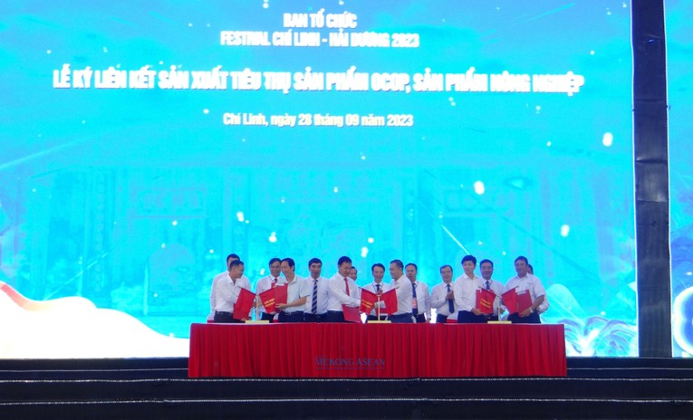 Đại diện l&atilde;nh đạo UBND tỉnh Hải Dương, Ủy ban MTTQ Việt Nam tỉnh, Sở C&ocirc;ng Thương, Sở N&ocirc;ng nghiệp v&agrave; Ph&aacute;t triển n&ocirc;ng th&ocirc;n, th&agrave;nh phố Ch&iacute; Linh chứng kiến c&aacute;c 555win 500 nhà cái cá cược, cơ sở sản xuất v&agrave; c&aacute;c đơn vị, 555win 500 nhà cái cá cược ph&acirc;n phối sản phẩm k&yacute; kết hợp t&aacute;c giao thương tại sự kiện.