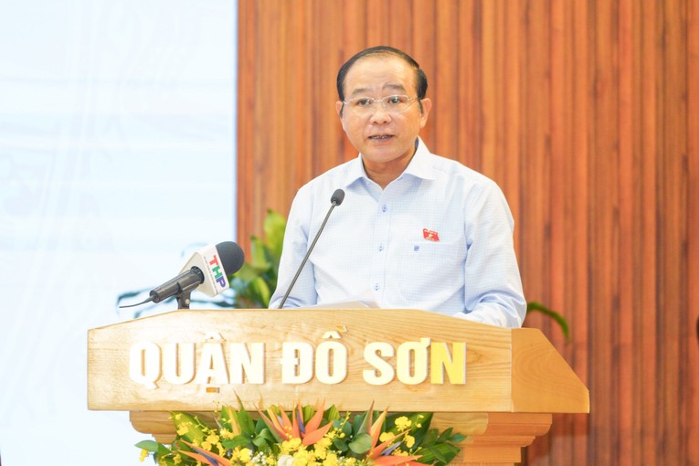 Đồng ch&iacute; L&atilde; Thanh T&acirc;n, Ph&oacute; Trưởng Đo&agrave;n đại biểu 555win tải app chuy&ecirc;n tr&aacute;ch Hải Ph&ograve;ng. Ảnh: Cổng TTĐT Hải Ph&ograve;ng