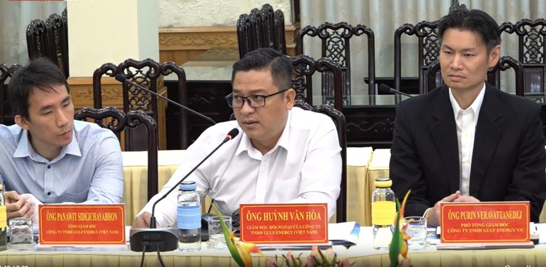 L&atilde;nh đạo C&ocirc;ng ty TNHH Ph&aacute;t triển Năng lượng Gulf Việt Nam tại buổi l&agrave;m việc.