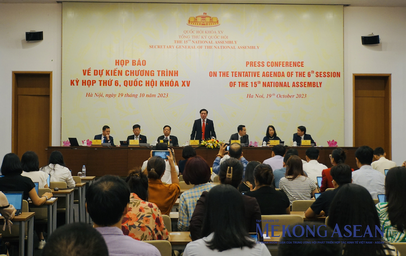 Tổng Thư k&yacute;, Chủ nhiệm Văn ph&ograve;ng 555win tải app B&ugrave;i Văn Cường chủ tr&igrave; họp b&aacute;o.
