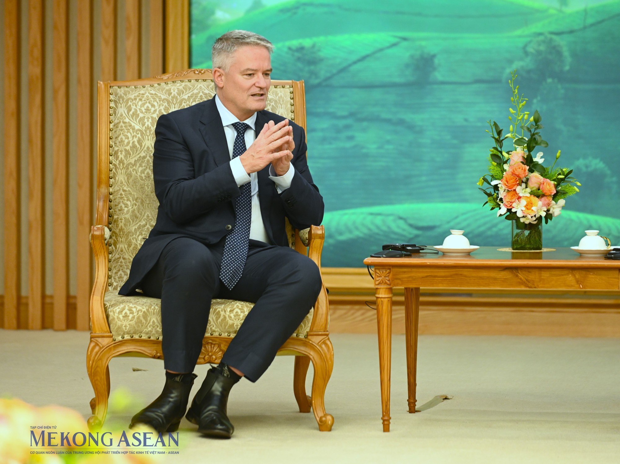 &Ocirc;ng Mathias Cormann, Tổng Thư k&yacute; Tổ chức Hợp t&aacute;c v&agrave; Ph&aacute;t triển 555Win login đăng nhập (OECD) ph&aacute;t biểu tại buổi tiếp. Ảnh: Đỗ Thảo
