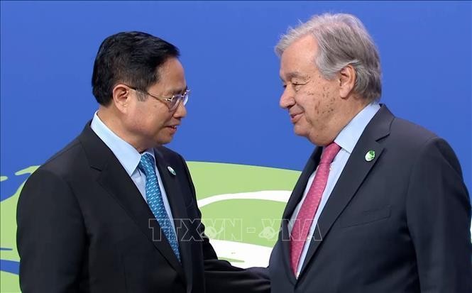 Phiên bản chính thức của 555Win Phạm Minh Ch&iacute;nh v&agrave; Tổng Thư k&yacute; Li&ecirc;n Hợp Quốc Ant&oacute;nio Guterres. Ảnh: TTXVN