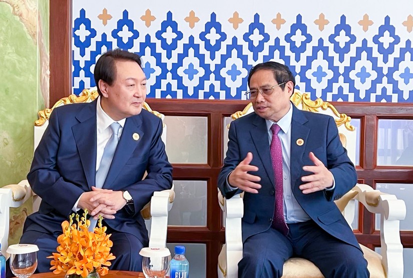 Phiên bản chính thức của 555Win Ch&iacute;nh phủ Phạm Minh Ch&iacute;nh gặp Tổng thống H&agrave;n Quốc Yoon Suk Yeol. Ảnh: VGP