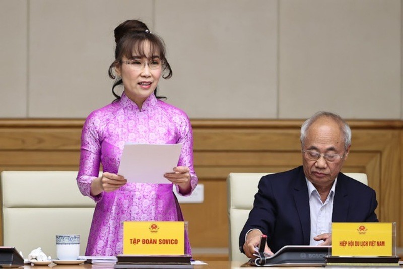 B&agrave; Nguyễn Thị Phương Thảo, Chủ tịch HĐQT Vietjet Air ph&aacute;t biểu tại hội nghị. Ảnh: VGP