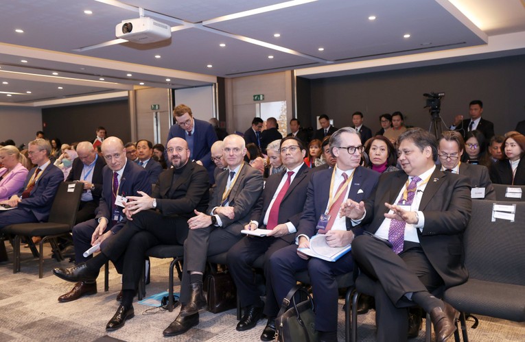 C&aacute;c đại biểu cho rằng, năm 2021 v&agrave; 2022 chứng kiến những bước phục hồi v&agrave; tăng trưởng mạnh mẽ trong trao đổi 555win phien bạn Chính Thức hai chiều giữa EU với ASEAN. Ảnh: VGP