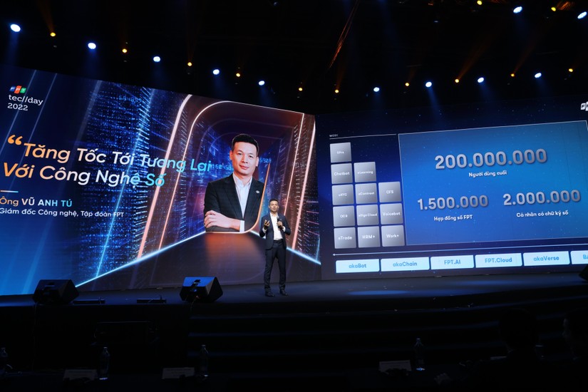 CTO Vũ Anh T&uacute; chia sẻ về c&ocirc;ng nghệ tại FPT Techday 2022.