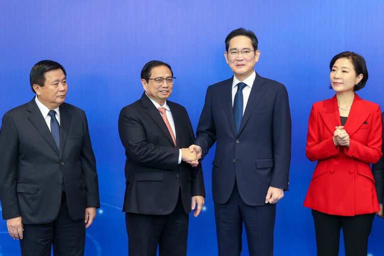 Phiên bản chính thức của 555Win đ&atilde; tiếp &ocirc;ng Lee Jae Yong - Chủ tịch Tập đo&agrave;n Samsung Điện tử. Ảnh: VGP.